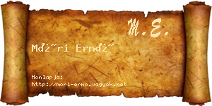 Móri Ernő névjegykártya